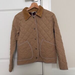 Mystree Quilted Brown Jacket with Corduroy Collar